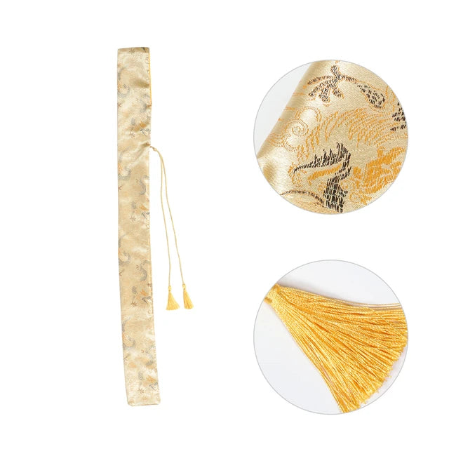 Housse Jaune en Soie Synthétique Pour Katana