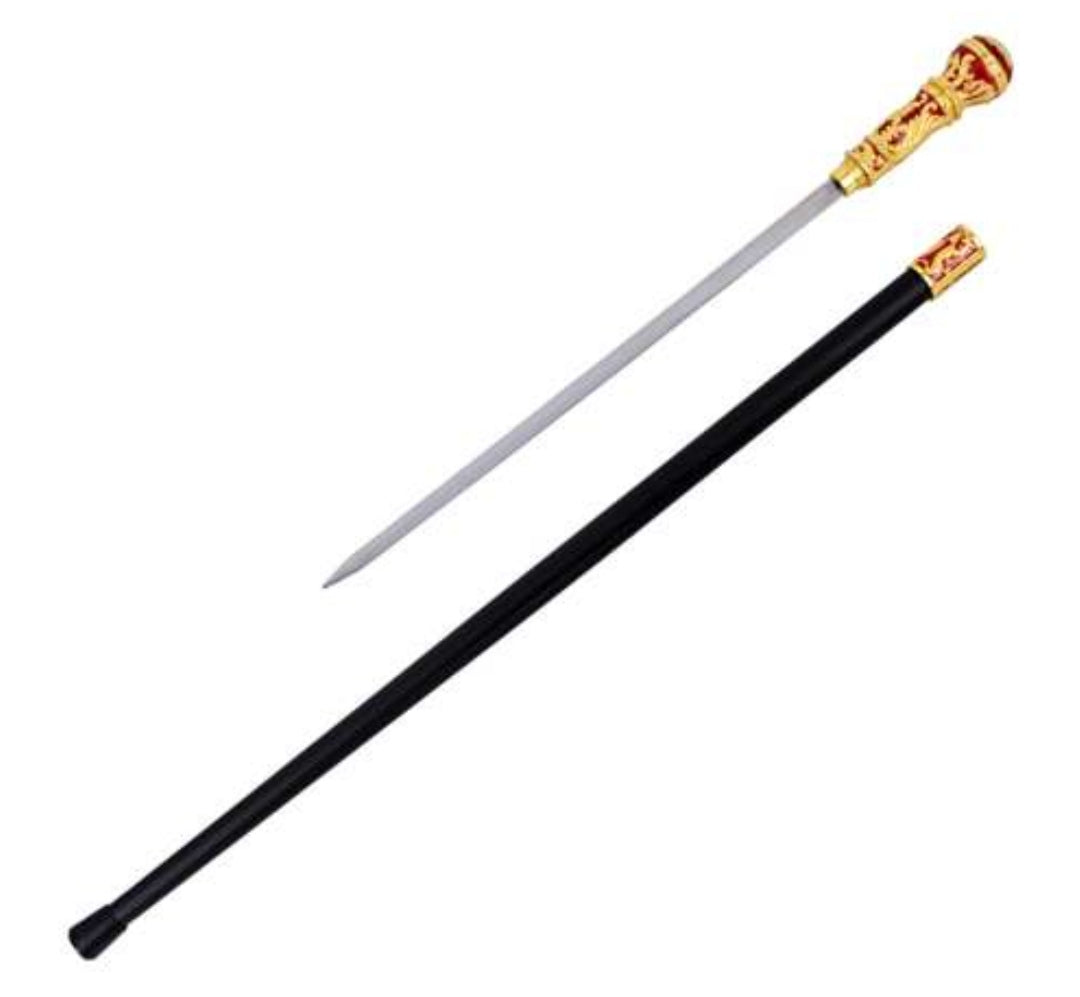 Canne Épée Gentlemen Dorée Rouge