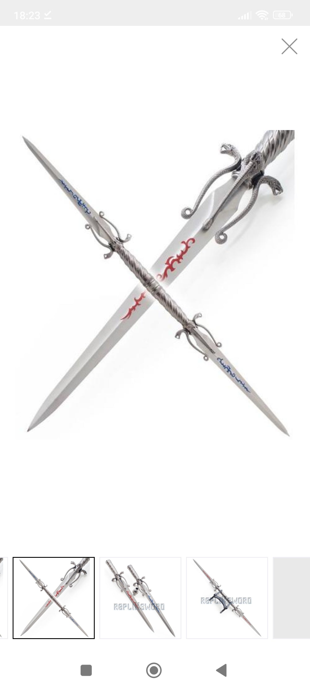 DAGUE ÉPÉE DOUBLE LAMES COBRA