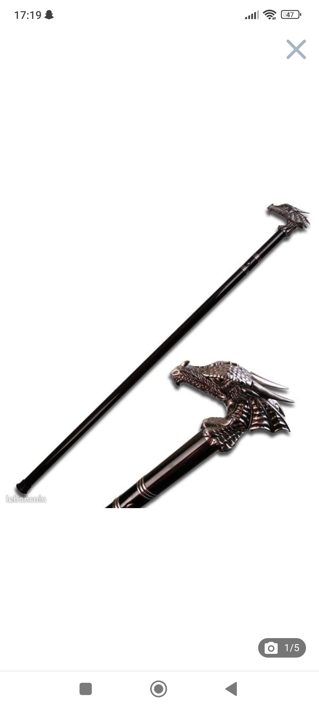 Canne Épée Tête De Dragon