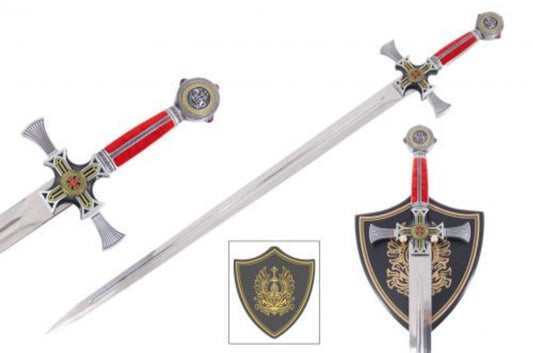 Épée Templiers Modèle Rouge + Support
